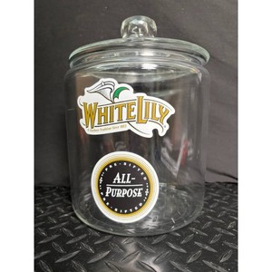 White Lily Glass All Purpose Jar with Lid - Decorative Storage Container