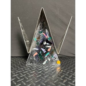Abstract Resin and Metal Sculpture Dish � Modern Geometric Tray