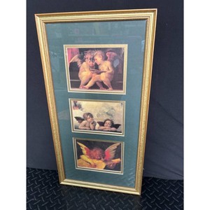 Triptych Art Print Set in Gold Frame � Cherub Angelic Subject