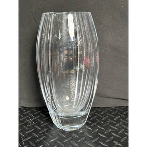 Clear Glass Fluted Ribbed Vase - Decorative Centerpiece