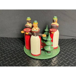 Painted Wood Erzgebirge Style Candle Carousel 3 Figures
