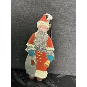 Santa Claus Metal Christmas Ornament with Box