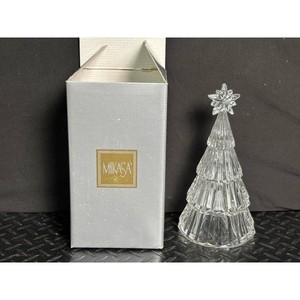 Mikasa Clear Glass Christmas Tree Figurine with Box