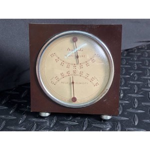 Brown Wood Airguide Temperature Humidity Desk Barometer