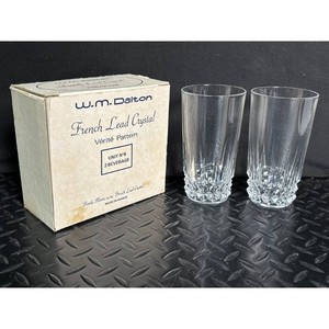 W.M. Dalton Clear Lead Crystal Beverage Glasses 2 Pc