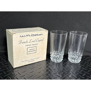 W.M. Dalton Clear Lead Crystal Beverage Glasses 2 Pc