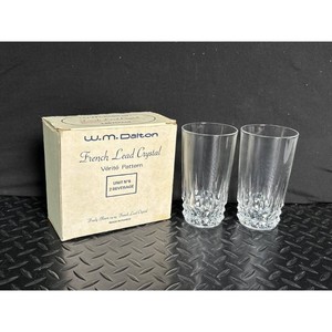W.M. Dalton Clear Lead Crystal Beverage Glasses 2 Pc