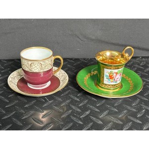 Handmalerei Porcelain Demitasse Cup & Saucer Set, 2 Pieces