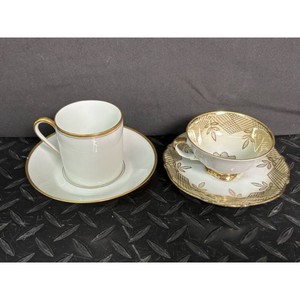 Haviland Limoges White Porcelain Teacup & Saucer Set, 2 Pieces