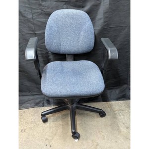 Blue Fabric Office Task Chair with Arms and Casters
