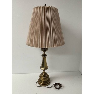 Cream Pleated Shade Brass Table Lamp � Traditional Style