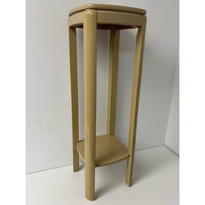 Powell Tan Wood Round Plant Stand Table