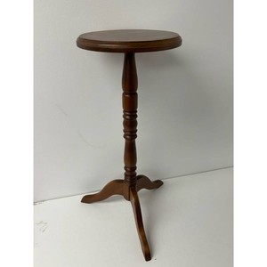Amana Brown Wood Pedestal Accent Table � Handmade Furniture 1993