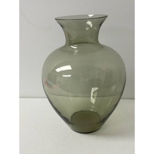 Sage Green Art Glass Vase with Black Bands � Modern Decorative Vessel