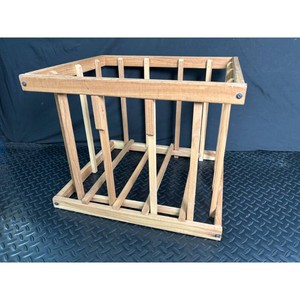 Natural Wood Slatted Display Shelf Unit � Rustic Storage Rack
