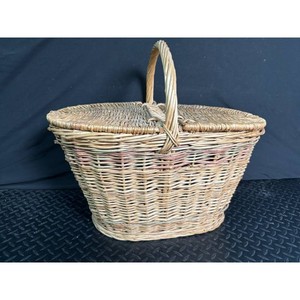 Natural Wicker Rattan Storage Basket with Handle � Decorative Utility Container
