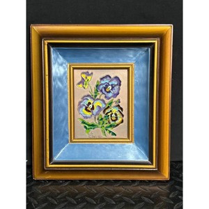 Enameled Pansy Cloisonne Framed Wall Art by Enore