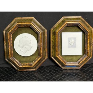 White Plaster Hans Christian Andersen Framed Relief Pair
