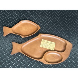 Symco Cherrywood Brown Wood Fish Tray Set, 2 Pieces