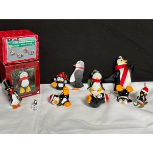 Hallmark Multicolor Resin Penguin Ornaments Set with Boxes, 9 Pieces