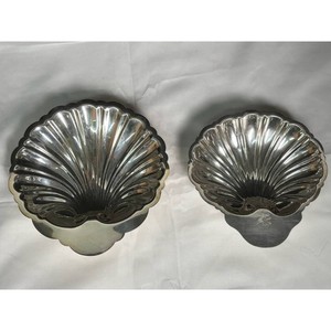 Silver Plate Shell Nut Dishes Pair with Hallmarks