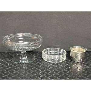 Clear Glass Pedestal Compote Bowl Set � 3 Pieces