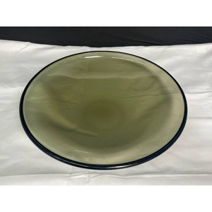 Bruce C. Light Green Glass Charger Plate with Black Rim