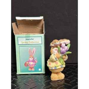 Handcrafted Spring Collection Bunny Figurine � Embroidered Keepsake