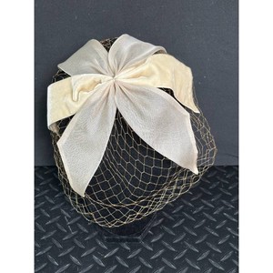Ivory Tulle and Satin Floral Headband with Bow � Bridal Accessory