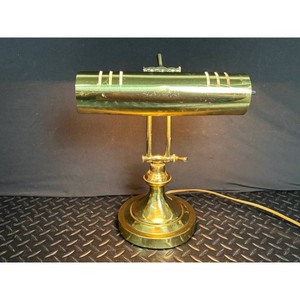 Brass Desk Lamp with Dual Gooseneck Arms � Art Deco Style