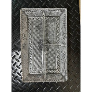 Crystal Glass Serving Tray with Lid � Etched Pattern