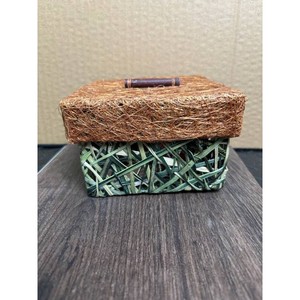 Woven Fiber Storage Box with Lid and Handle � Coastal Decor