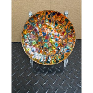 Art Glass Platter Bowl � Vibrant Abstract Colors � Decorative Serving Dish
