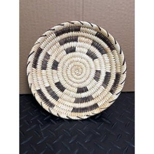 Woven Rattan Tray Basket � Zebra Stripe Pattern � Decorative Serving Platter