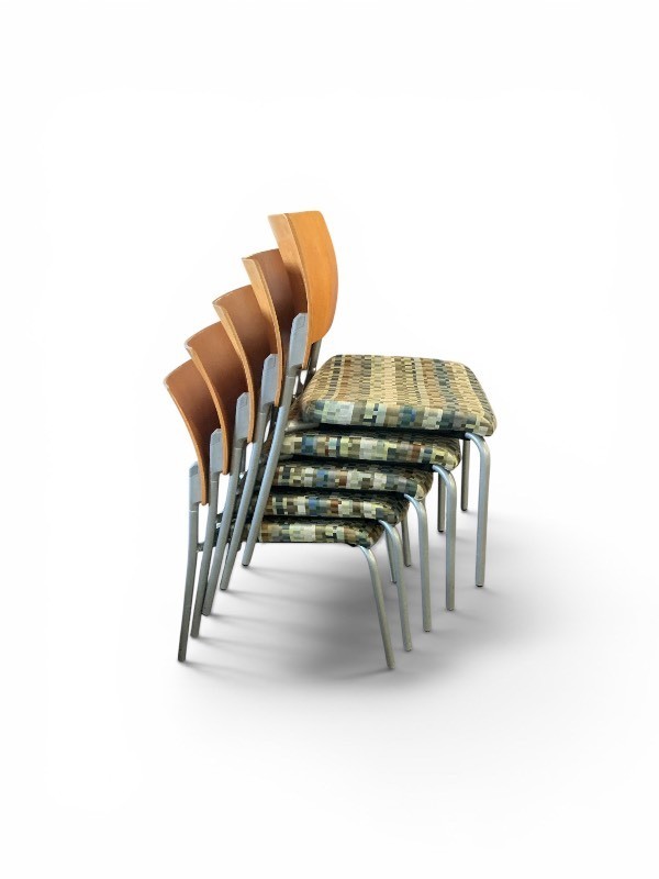 Set of 5 Stacking Chairs Armless Retail $299