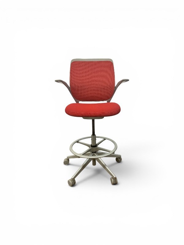 Red Steelcase Cobi Drafting Stool Retails New for $1,011.00