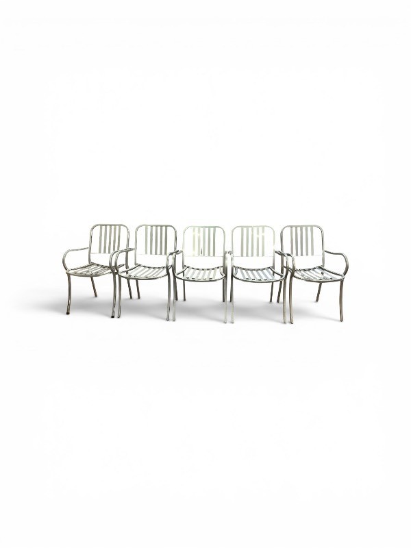 Set of 5 Galvanized Dining Chairs Steel Frame retail $399