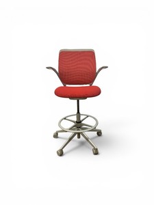 Red Steelcase Cobi Drafting Stool Retails New for $1,011.00