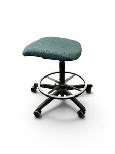 Blue upholstered ergonomic medical stool