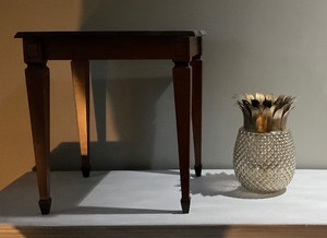 Side Table and Pineapple Candle Holder Dcor