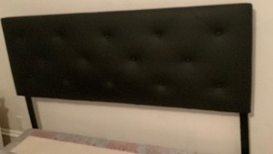 Queen Vinyl Headboard and Metal Frame