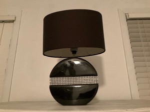 Black and Rhinestone Lamp