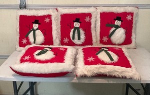 Lot of 5 Snowman Pillows