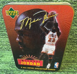 1996 Upper Deck NBA Michael Jordan 5 All Metal Collector Sealed Cards in Tin