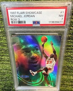 1997 Fleer Flair Showcase Michael Jordan #1 Row 3 Bulls PSA 9 MINT