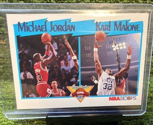 1991-92 NBA Hoops - League Leaders #306 Michael Jordan, Karl Malone