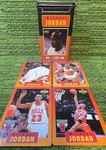 1996 Upper Deck Michael Jordan Tin With 4 All Metal Cards Jordan #1-#4