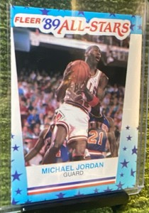 Fleer 1989 All-Stars Sticker #3 Michael Jordan Chicago Bulls Basketball Card