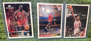 Upper Deck Michael Jordan Chicago Bulls NBA Game Faces 3 Card Lot