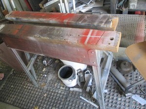 Pair of metal folding saw horses